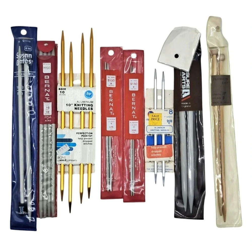 Assorted Vintage Modern Knitting Needles Lot Aluminum Plastic Circular Various S